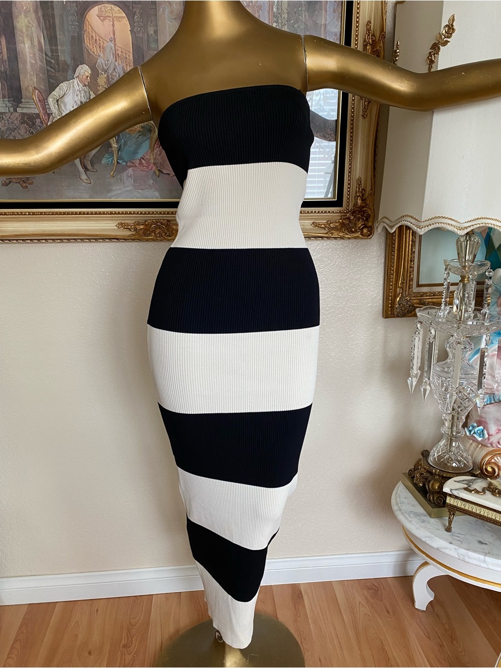 VICI Strapless Striped Bodycon Striped Dress - Picture 2 of 8